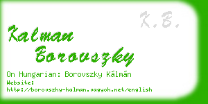 kalman borovszky business card